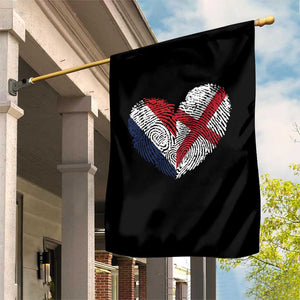 France England Flag Fingerprint Heart DNA Graphic Garden Flag Proud Anglo English French Ancestry Love Identity TS02 Print Your Wear