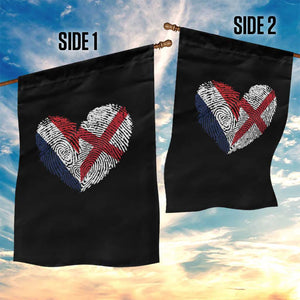 France England Flag Fingerprint Heart DNA Graphic Garden Flag Proud Anglo English French Ancestry Love Identity TS02 Print Your Wear