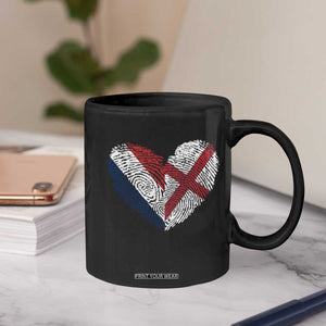 France England Flag Fingerprint Heart DNA Graphic Coffee Mug Proud Anglo English French Ancestry Love Identity TS02 Print Your Wear