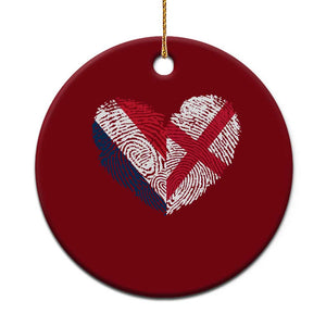 France England Flag Fingerprint Heart DNA Graphic Ceramic Ornament Proud Anglo English French Ancestry Love Identity TS02 1pc Red Print Your Wear