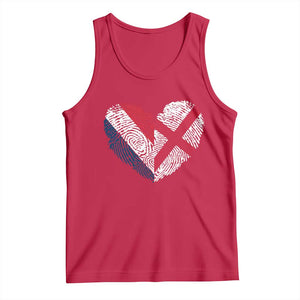 France England Flag Fingerprint Heart DNA Graphic Tank Top Proud Anglo English French Ancestry Love Identity TS02 Red Print Your Wear