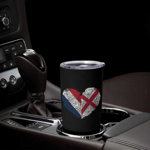 France England Flag Fingerprint Heart DNA Graphic Tumbler Cup Proud Anglo English French Ancestry Love Identity TS02 Print Your Wear