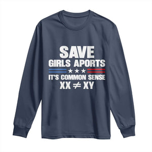 Save Girls Sports Its Common Sense XX Not Equal XY Long Sleeve Shirt Biological Science Varsity Athletic Graphic