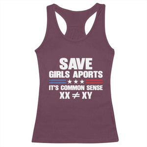 Save Girls Sports Its Common Sense XX Not Equal XY Racerback Tank Top Biological Science Varsity Athletic Graphic