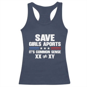 Save Girls Sports Its Common Sense XX Not Equal XY Racerback Tank Top Biological Science Varsity Athletic Graphic