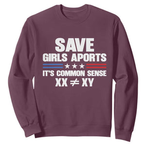 Save Girls Sports Its Common Sense XX Not Equal XY Sweatshirt Biological Science Varsity Athletic Graphic