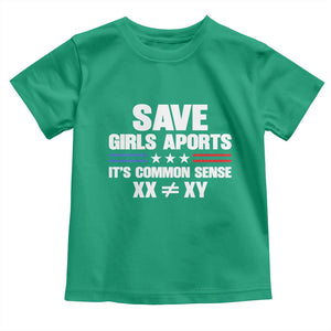 Save Girls Sports Its Common Sense XX Not Equal XY Toddler T Shirt Biological Science Varsity Athletic Graphic