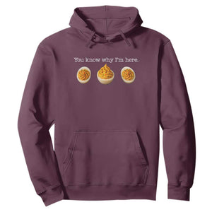 You Know Why I'm Here Deviled Eggs Hoodie Funny Thanksgiving Potluck TS02 Maroon Print Your Wear