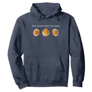 You Know Why I'm Here Deviled Eggs Hoodie Funny Thanksgiving Potluck TS02 Navy Print Your Wear