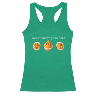 You Know Why I'm Here Deviled Eggs Racerback Tank Top Funny Thanksgiving Potluck TS02 Irish Green Print Your Wear