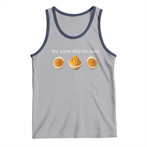 You Know Why I'm Here Deviled Eggs Tank Top Funny Thanksgiving Potluck TS02 Athletic Heather Navy Print Your Wear