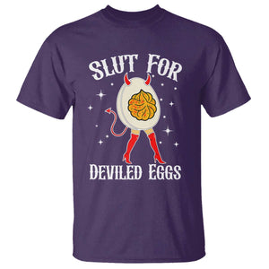 Funny Slut for Deviled Eggs T Shirt Funny Naughty Thanksgiving Potluck TS02 Purple Print Your Wear