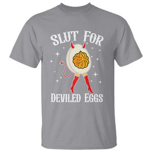 Funny Slut for Deviled Eggs T Shirt Funny Naughty Thanksgiving Potluck TS02 Sport Gray Print Your Wear