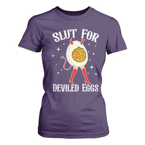 Funny Slut for Deviled Eggs T Shirt For Women Funny Naughty Thanksgiving Potluck TS02 Purple Print Your Wear