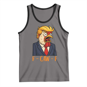 Funny F Caw F Chicken Trump Meme Tank Top Rooster Subtle Political Satire Parody TS02 Deep Heather Black Print Your Wear