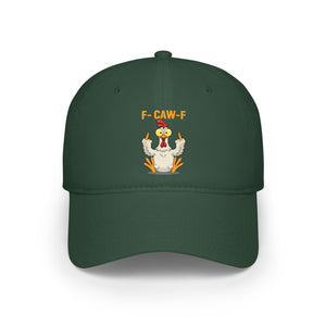 Funny F Caw F Chicken Meme Classic Cap Sarcastic Middle Finger Offensive Humor Dad Hat Classic Cap Universal Fit Forest Green Printyourwear