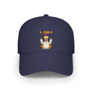 Funny F Caw F Chicken Meme Classic Cap Sarcastic Middle Finger Offensive Humor Dad Hat Classic Cap Universal Fit Navy Printyourwear