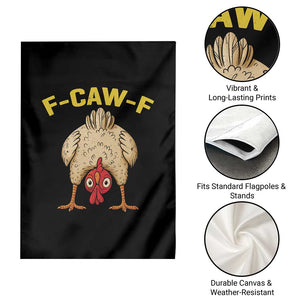 Funny F Caw F Bending Over Chicken Meme Garden Flag Upside Down Head Poultry Humor TS02 Print Your Wear