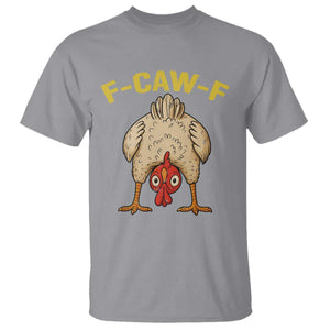 Funny F Caw F Bending Over Chicken Meme T Shirt Upside Down Head Poultry Humor TS02 Sport Gray Print Your Wear