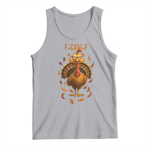 Funny F Caw F Turkey Meme Thanksgiving Graphic Tank Top Funny Fowl Mood Humor TS02 Athletic Heather Print Your Wear