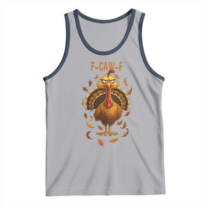 Funny F Caw F Turkey Meme Thanksgiving Graphic Tank Top Funny Fowl Mood Humor TS02 Athletic Heather Navy Print Your Wear
