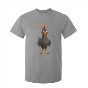 Funny F Caw F Grumpy Black Chicken Graphic T Shirt For Kid Moody Bird Meme for Sarcastic Animal Lovers TS02 Sport Gray Print Your Wear