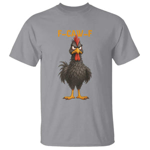 Funny F Caw F Grumpy Black Chicken T Shirt - Moody Bird Meme Sarcastic Animal Lovers Humor Tee TS02 Sport Gray Print Your Wear