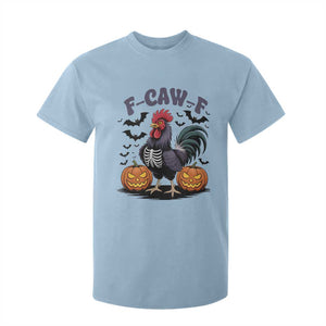 F Caw F Halloween Chicken Skeleton T Shirt For Kid Spooky Funny Rooster Meme TS02 Light Blue Print Your Wear