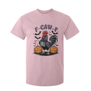F Caw F Halloween Chicken Skeleton T Shirt For Kid Spooky Funny Rooster Meme TS02 Light Pink Print Your Wear
