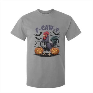 F Caw F Halloween Chicken Skeleton T Shirt For Kid Spooky Funny Rooster Meme TS02 Sport Gray Print Your Wear