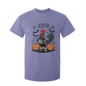 F Caw F Halloween Chicken Skeleton T Shirt For Kid Spooky Funny Rooster Meme TS02 Violet Print Your Wear