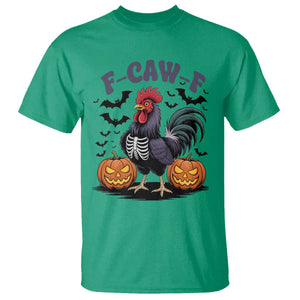 F Caw F Halloween Chicken Skeleton T Shirt Spooky Funny Rooster Meme TS02 Irish Green Print Your Wear