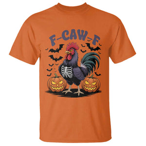 F Caw F Halloween Chicken Skeleton T Shirt Spooky Funny Rooster Meme TS02 Orange Print Your Wear