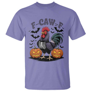 F Caw F Halloween Chicken Skeleton T Shirt Spooky Funny Rooster Meme TS02 Violet Print Your Wear
