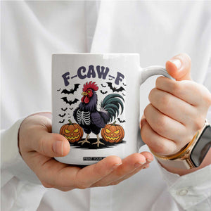 F Caw F Halloween Chicken Skeleton Coffee Mug Spooky Funny Rooster Meme TS02 Print Your Wear