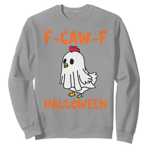 F Caw F Ghost Chicken Costume Sweatshirt Funny Cute Halloween Poultry Lover TS02 Sport Gray Print Your Wear