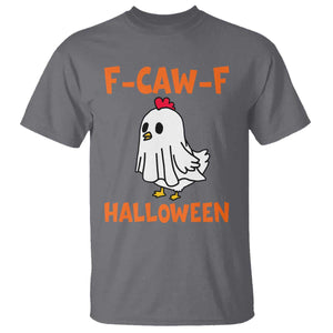 F Caw F Ghost Chicken Costume T Shirt Funny Cute Halloween Poultry Lover TS02 Charcoal Print Your Wear