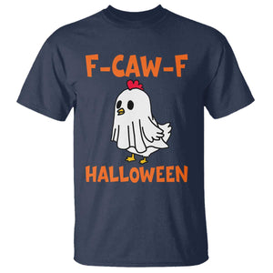 F Caw F Ghost Chicken Costume T Shirt Funny Cute Halloween Poultry Lover TS02 Navy Print Your Wear