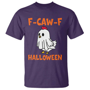 F Caw F Ghost Chicken Costume T Shirt Funny Cute Halloween Poultry Lover TS02 Purple Print Your Wear