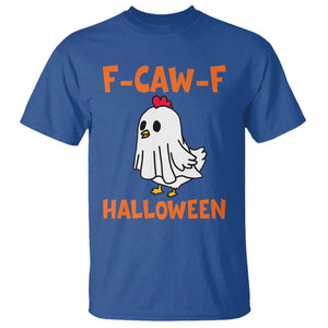 F Caw F Ghost Chicken Costume T Shirt Funny Cute Halloween Poultry Lover TS02 Royal Blue Print Your Wear