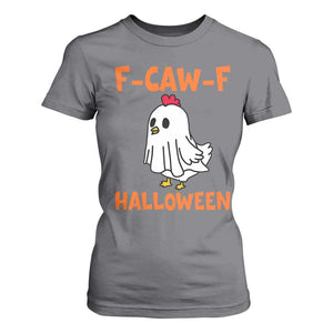 F Caw F Ghost Chicken Costume T Shirt For Women Funny Cute Halloween Poultry Lover TS02 Charcoal Print Your Wear