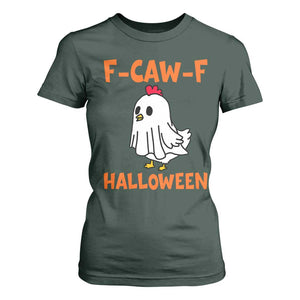 F Caw F Ghost Chicken Costume T Shirt For Women Funny Cute Halloween Poultry Lover TS02 Dark Forest Green Print Your Wear