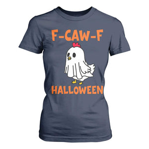 F Caw F Ghost Chicken Costume T Shirt For Women Funny Cute Halloween Poultry Lover TS02 Navy Print Your Wear