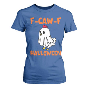 F Caw F Ghost Chicken Costume T Shirt For Women Funny Cute Halloween Poultry Lover TS02 Royal Blue Print Your Wear