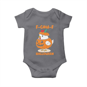 F Caw F Chicken Cute Halloween Costume Baby Onesie Funny Jack O LAttern Poultry Meme Fall Vibes TS02 Charcoal Print Your Wear