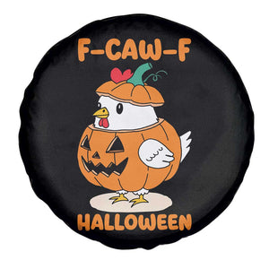 F Caw F Chicken Cute Halloween Costume Spare Tire Cover Funny Jack O LAttern Poultry Meme Fall Vibes TS02 Print Your Wear