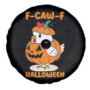 F Caw F Chicken Cute Halloween Costume Spare Tire Cover Funny Jack O LAttern Poultry Meme Fall Vibes TS02 Print Your Wear