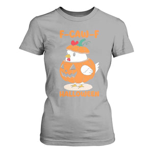 F Caw F Chicken Cute Halloween Costume T Shirt For Women Funny Jack O LAttern Poultry Meme Fall Vibes TS02 Sport Gray Print Your Wear
