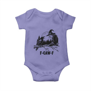F Caw F Gothic Raven and Witch Baby Onesie Funny Halloween Spooky October Vibes TS02 Violet Print Your Wear