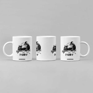 F Caw F Gothic Raven and Witch Coffee Mug Funny Halloween Spooky October Vibes TS02 Print Your Wear